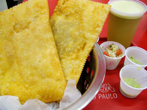 Pastel, a popular street food in Sao Paulo, Brazil