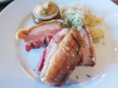 Stekt flask, or fried bacon, from Bullen restaurant in Malmo, Sweden