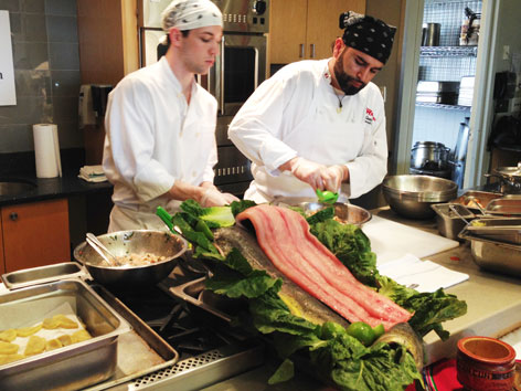 Chef Cesin Curi prepares ceviche for a NYC culinary event