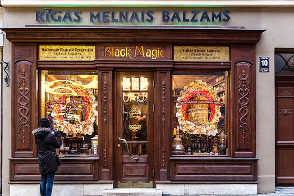 The Riga Black Magic Bar in Latvia, a spot famous for its black balsam, or melnais balzams