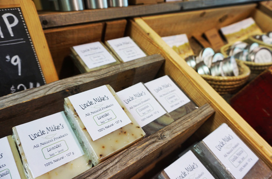 Homemade soaps at the Saskatoon farmers market.