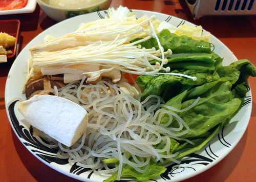 Shabu shabu fixings at Mum's, Japantown, San Francisco 