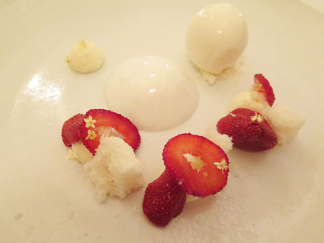 Strawberry elderflower dessert from Eleven Madison Park, NYC