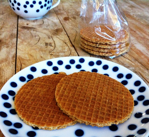 Stroopwafel on a plate from the Netherlands