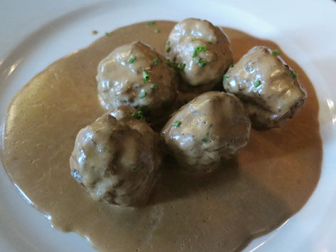 Swedish meatballs, or kottbullar, in Malmo, Sweden