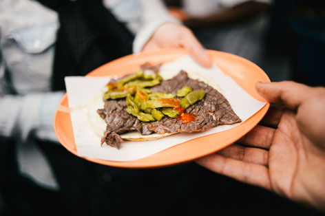 Steak taco from La Merced Market, Mexico City