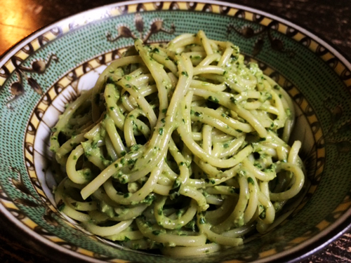 Tallarines verde, Peruvian green noodles, kind of like pesto!