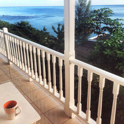 Moon San Villa terrace in Port Antonio, Jamaica