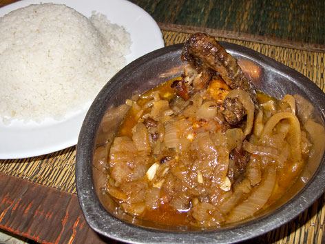 Yassa poulet, from a restaurant in Dakar, Senegal