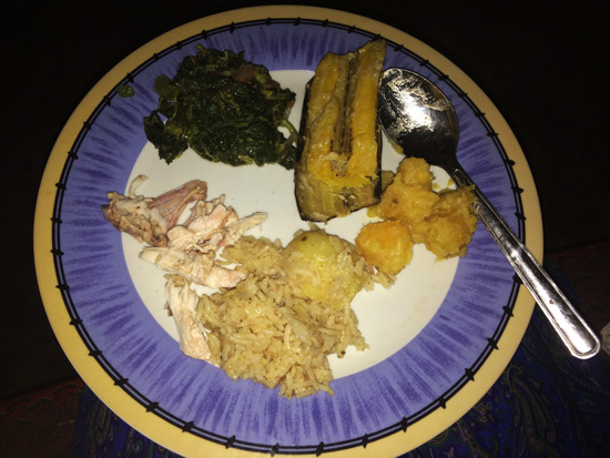 Plate of homecooked Zanzibari food from Stone Town cooking class