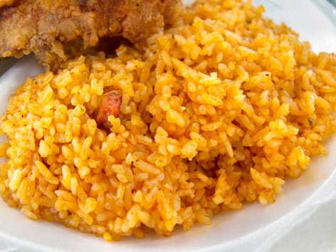 Red rice from Bertha's Kitchen in Charleston, South Carolina