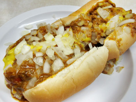 Coney Island hot dog from Lafayette Coney Island in Detroit. 