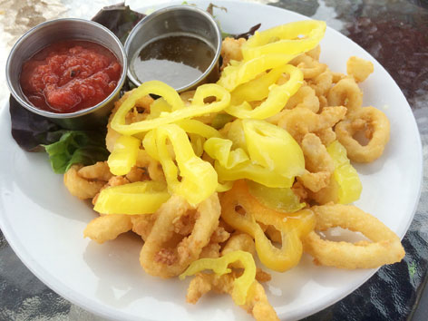 Rhode Island style calamari from Evelyn's Drive-In in Tiverton, RI