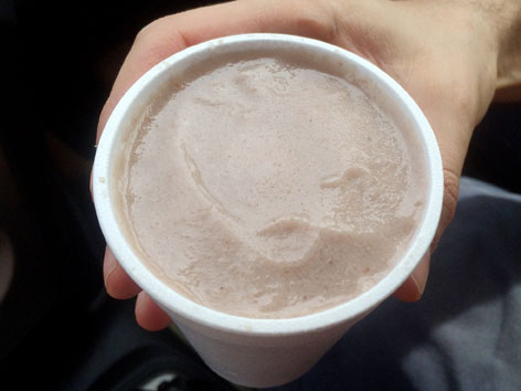 Peanut porridge from Montego Bay street vendor, Jamaica