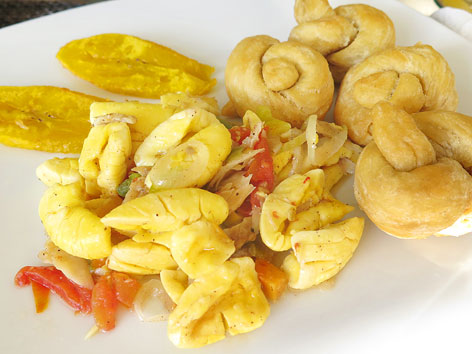 Ackee and saltfish in Port Antonio, Jamaica