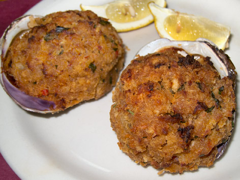 Stuffed quahog clams, or stuffies, from Providence, Rhode Island