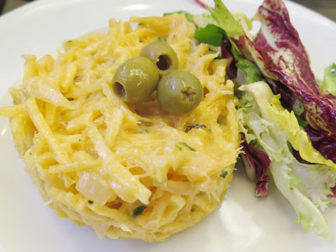 A classy bacalhau a bras from Time Out Market Lisboa in Lisbon.