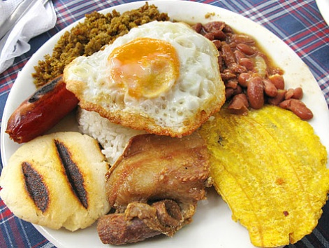 Bandeja paisa from Churrasquito El Pibe in Cartagena, Colombia.