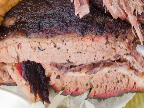 Smoked beef brisket from Franklin Barbecue in Austin, Texas.