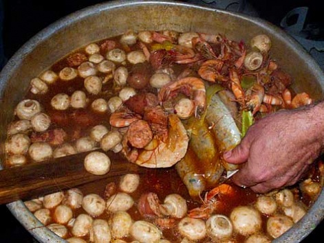 Crawfish boil from the Maple Leaf bar in New Orleans.