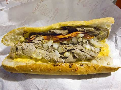 Tony Luke's famous cheesesteak in Philadephia. 