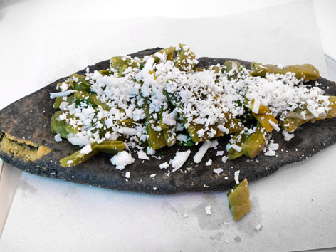 Tlacoyo from Tianguis Condesa in Mexico City.