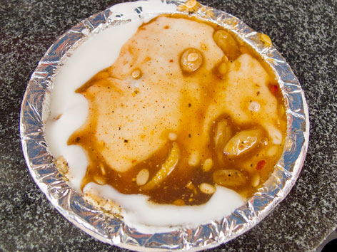 Dahi bhalla from Natraj in Delhi, India.