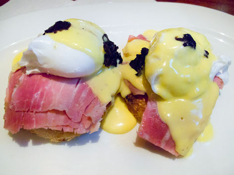 Eggs Benedict from Delmonico's Restaurant in New York City.