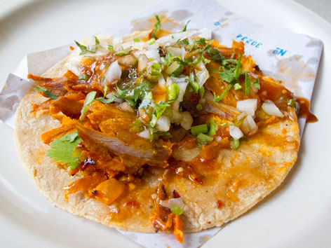 Taco al pastor from El Tizoncito in Mexico City.