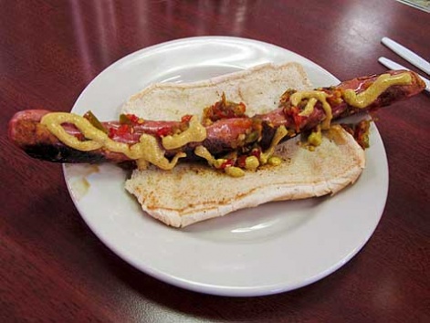 A hot dog from Max's Hot Dogs in Long Branch, New Jersey. 