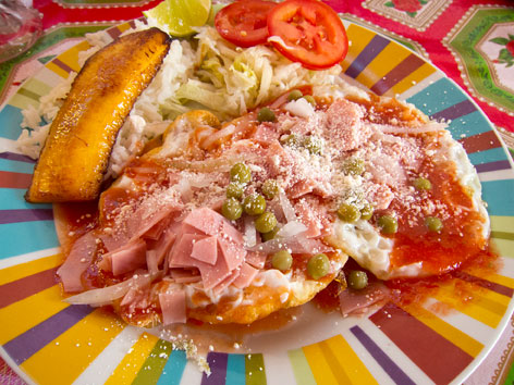 Huevos motulenos, an egg dish from the Yucatan Peninsula, Mexico