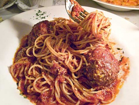 Spaghetti and meatballs from Dante & Luigi's in Philadelphia. 