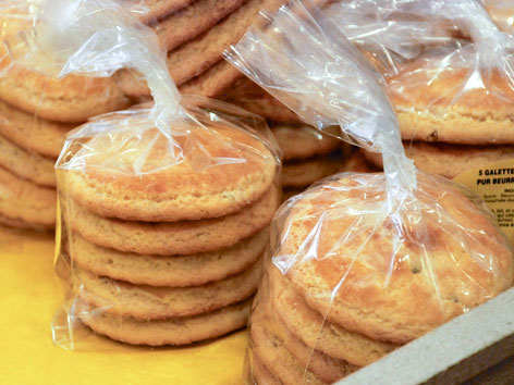 Bags of la galette de beurlay from the Charente-Maritime region of France.