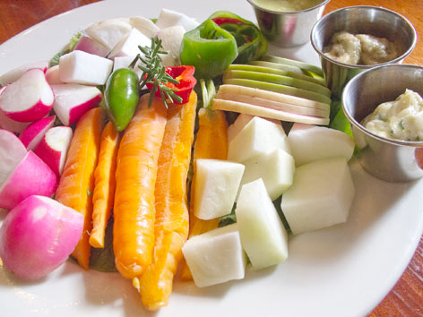 Seasonal locavore crudite from Eastside Café in Austin, Texas.