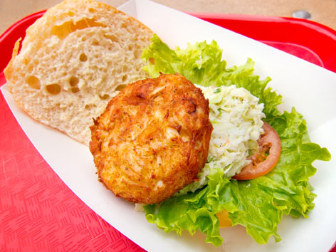 Crab cake sandwich from Market Lunch at Eastern Market 