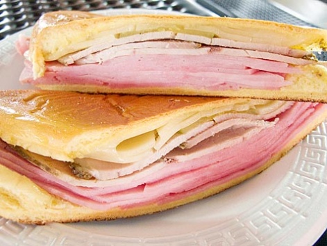 A Cuban medianoche sandwich from El Palacio de los Jugos in Miami, Florida