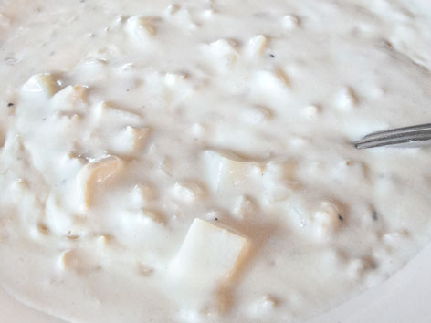 New England clam chowder from Legal Seafoods in Boston.