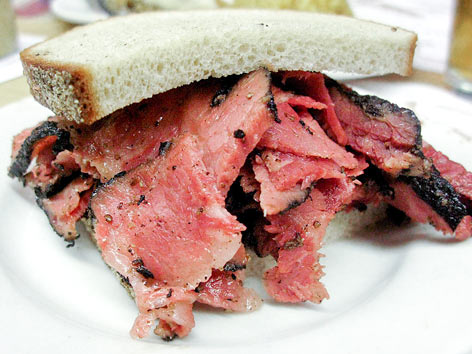 Pastrami sandwich from Katz's Delicatessen in New York City.