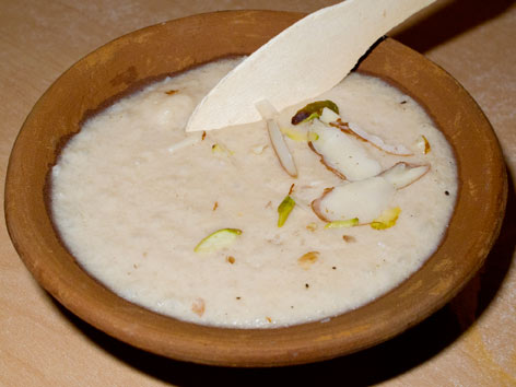 Phirni dessert from Purani Dilli in Delhi, India.