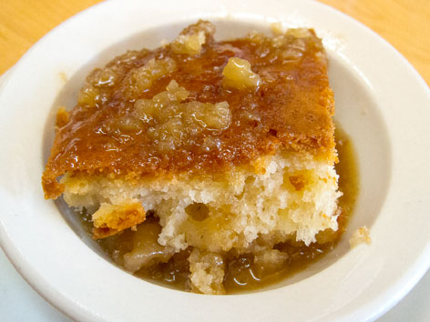 Pouding chômeur from La Binerie Mont-Royal in Montreal, Canada.