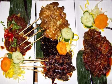 Part of a traditional Indonesian rijsttafel in Amsterdam, the Netherlands.