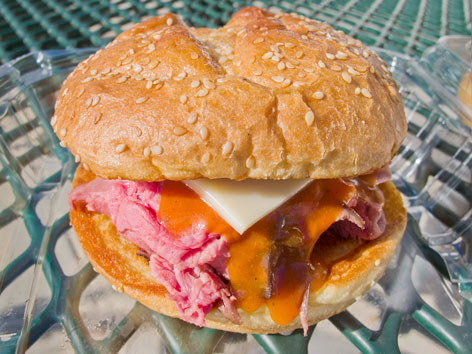 A roast beef sandwich from Kelly's Roast Beef in Revere, Massachussetts. 