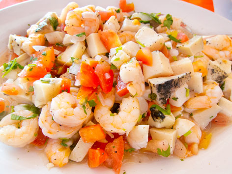 Ceviche mixto on Isla Mujeres, Mexico