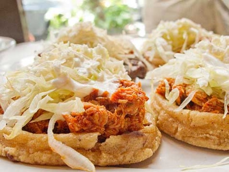 Sopes de pescado from Restaurante El Contramar in Mexico City.