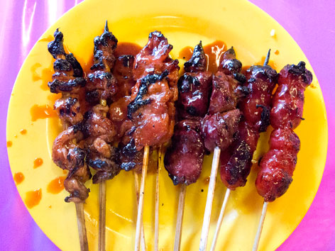 Skewers of sinugba from Larsian Food Park in Cebu, Philippines.