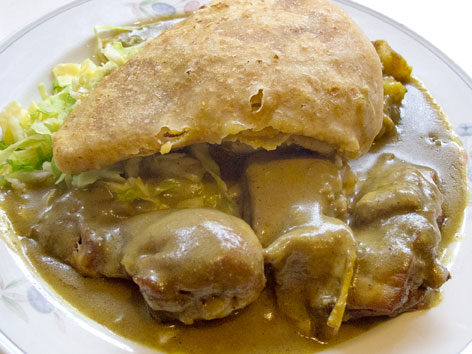 Roti kippenbout, a Surinamese dish, from Albina in Amsterdam. 