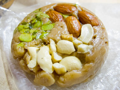 Sohan halwa from Ghantewala in Delhi, India. 