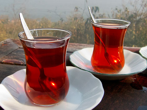 Traditional tea serving in Istabul, Turkey