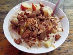 A bowl of porridge, havregrød, from Grød in Copenhagen, Denmark