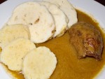 Španelský ptácek, a rolled beef dish with bread and potato dumplings, from Lokal in Prague, Czech Republic